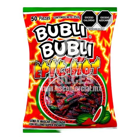 Dulces Gómez chicle Bubli Bubli EPIC HOT bolsa con 50 piezas Cartón con 20 bolsas 20 50pzs