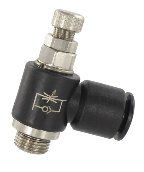 Flow Control Valves Push In Outlet Compact Resin Version Knurled