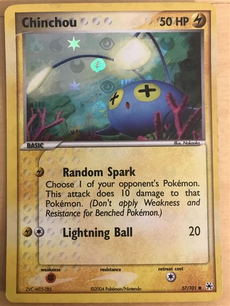 Pok Mon Tcg Chinchou Ex Hidden Legends Holo Common Ebay