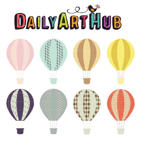 Hot Air Balloons Clip Art Set Daily Art Hub Graphics Alphabets SVG