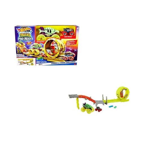 Pista de Juguete Hot Wheels Monster Trucks Arena Energía de Demolición Recarga de energía y