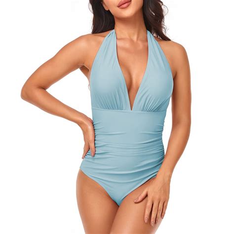 Gotyou Sexy One Piece Swimsuit For Women Tummy Control High Cut Bikini Swimsuit Swimwear Solid