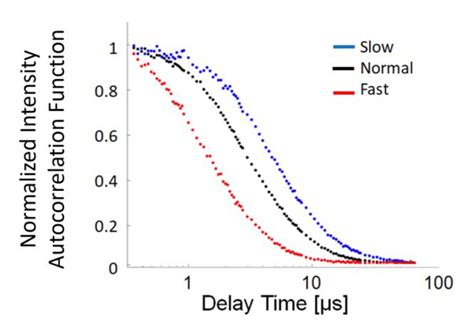 Normalized Intensity Autocorrelation Function Showing Correlation