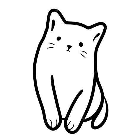 Cute Doodle Cat Drawing Easy Style Vector, Drawing Paint, Doodle Paint
