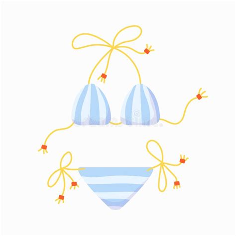 Swimsuit Bikini Illustration In Flat Style Summer Design Elements Stock Vector Illustration