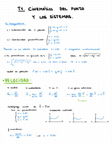 T1 CINEMATICA DEL PUNTO Y LOS SISTEMAS Pdf