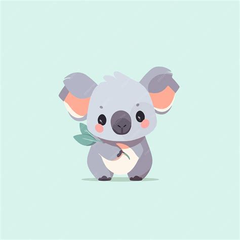 Coala Desenho Kawaii - Vetor de ilustração de desenho animado de coala kawaii fofo | Vetor Premium