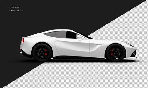 Premium Psd Isolated Realistic Metallic White Super Sport Modern