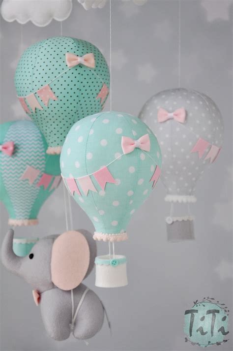 Elephant Baby Mobile Travel Baby Mobile Hot Air Balloon Etsy