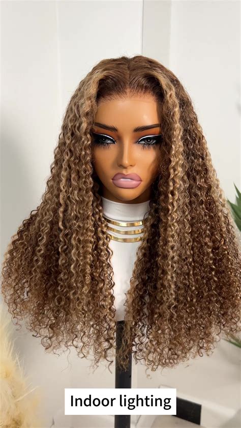 Beauty Forever Honey Blonde Highlight Curly Density Inch Wig Human Hair Pre Everything