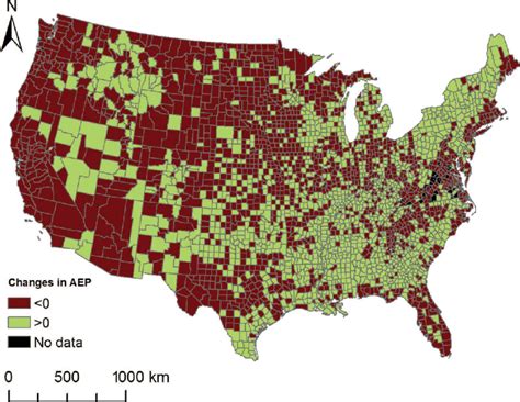 map showing   absolute error  prediction aep