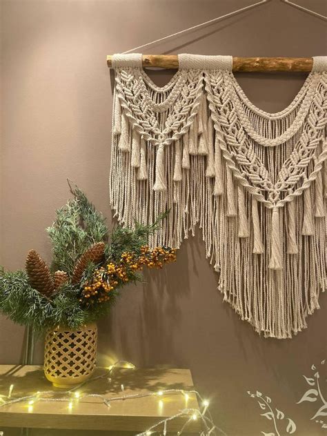 Large Macrame Backdrop Macrame Wall Hanging With Tassels Etsy