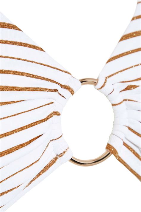 Melissa Odabash Brussels Ring Embellished Printed Halterneck Bikini Top The Outnet