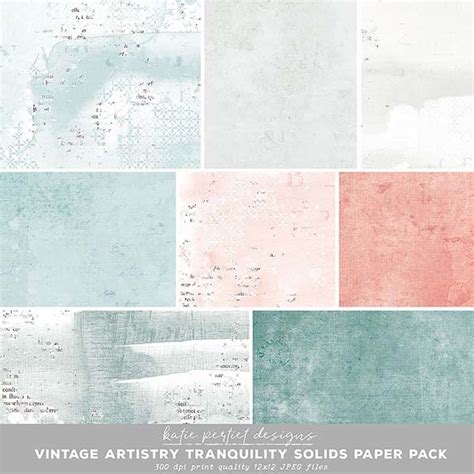 Vintage Artistry Tranquility Solids Paper Pack | Digital Art