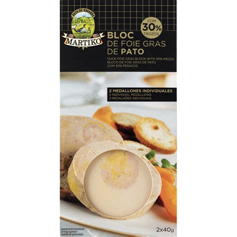 Bloc De Foie Gras De Pato Cocido Con De Trozos Medallones X G