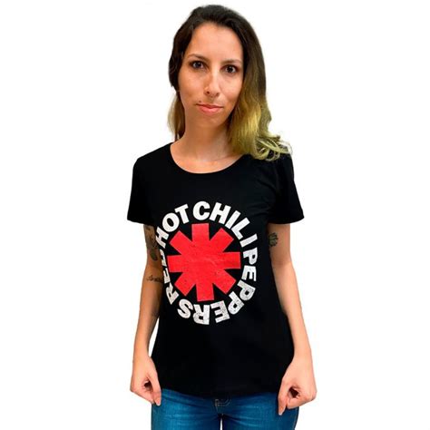 Camiseta Feminina Red Hot Chili Peppers Tour Baby Look