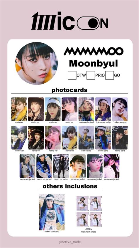 Mamamoo Micon Moonbyul Photocards Templates