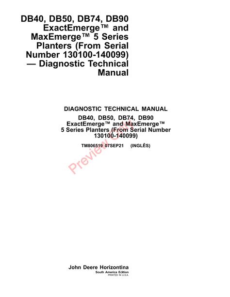 John Deere Db40 Db50 Db74 And Db90 Series Planters Diagnostic