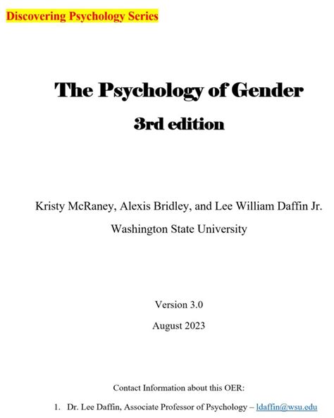 Psychology Of Gender 6th Edition Helgeson Pdf