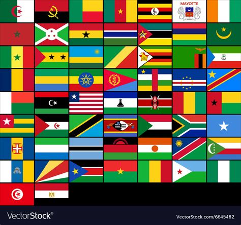 Set of flags of african countries flags of africa Vector Image