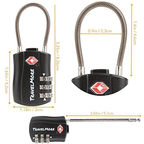 Pack Tsa Approved Travel Combination Cable Luggage Locks For