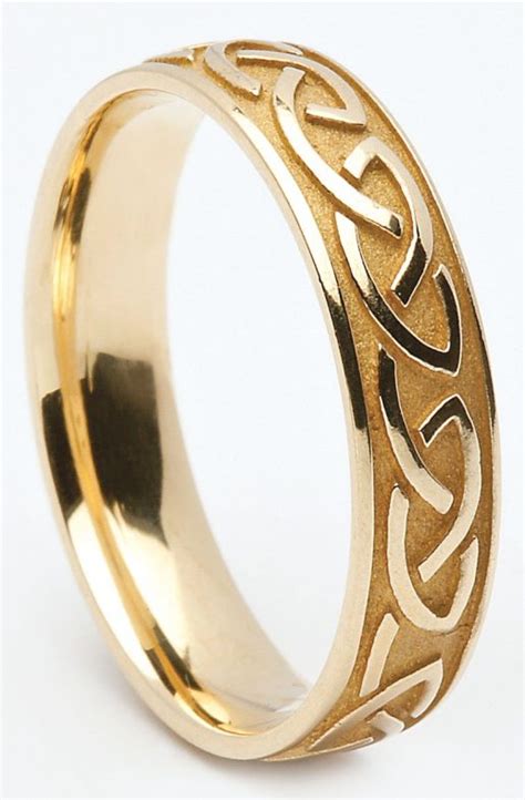 Yellow Or White Gold Celtic Knot Wedding Ring