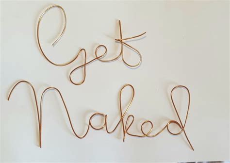 Wire Words Get Naked Wall Art Sign Bathroom Bedroom Etsy