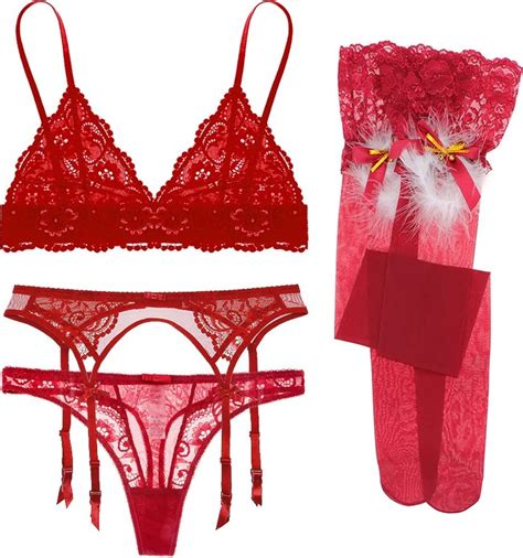 Sexy Code 1701 Women Push Up Lace Bras Set Lace Lingerie Bra And Panties And Socks And Eyeshade