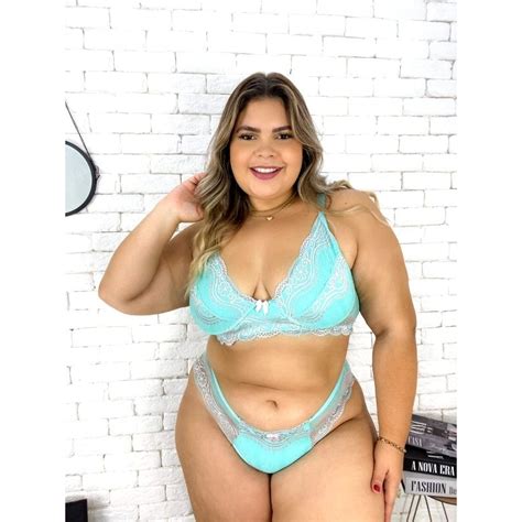 Conjunto Sutiã e Calcinha Plus Size Lingerie sem Bojo aro e Renda Conjunto Lingerie Sexy