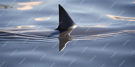 premium ai image  shark fin   water