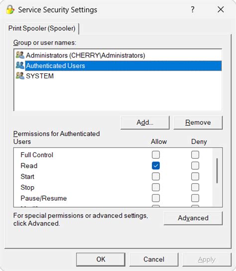 set windows service permissions   gui  configure startstop