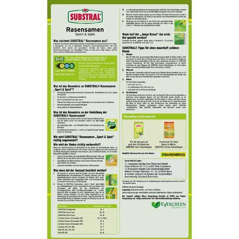 SUBSTRAL Rasensamen Sport Spiel 10 kg für 500 m²