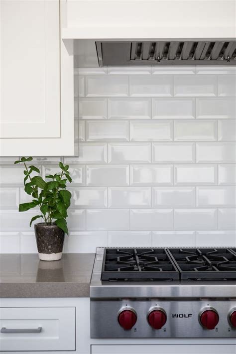 Beveled Subway Tile Kitchen Kitchen Splashback Tiles White Subway