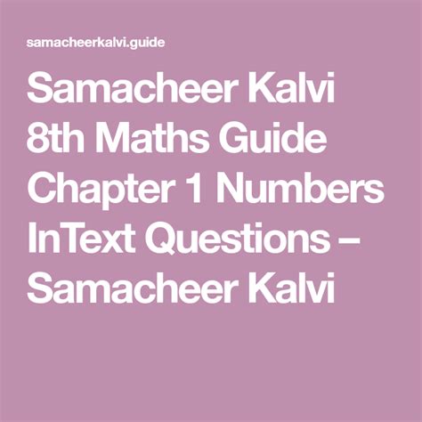 Samacheer Kalvi Th Maths Guide Chapter Numbers Intext Questions