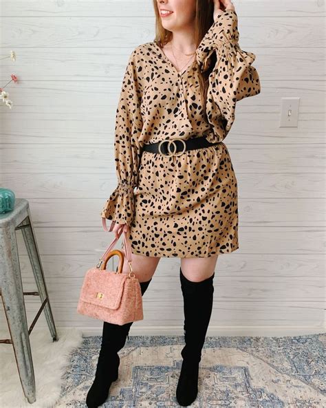 Faux Fur Crossbody Bag Printed Wrap Dresses Black Bird Print Wrap