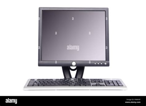 desktop computer isolated  white stock photo alamy