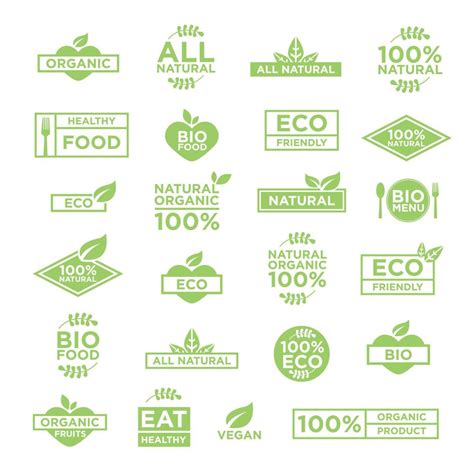 24 eco orgânico bio logotipos conjunto do Distintivos emblemas e selos