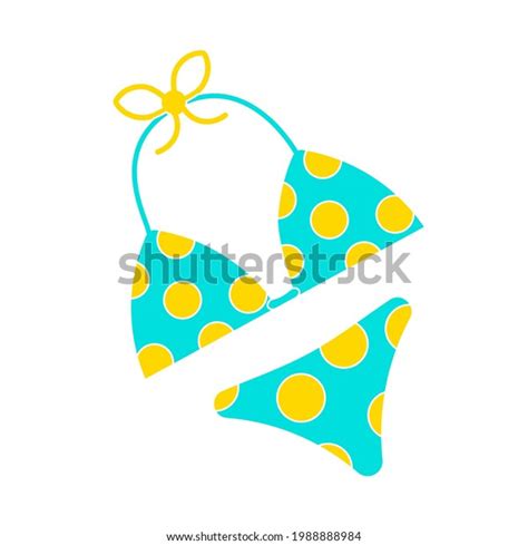 Cute Colorful Yellow Polkadot Bikini Vector Stock Vector Royalty Free Shutterstock