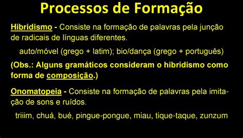 Hibridismo Formação De Palavras - Estrutura e Formação De Palavras - ppt carregar