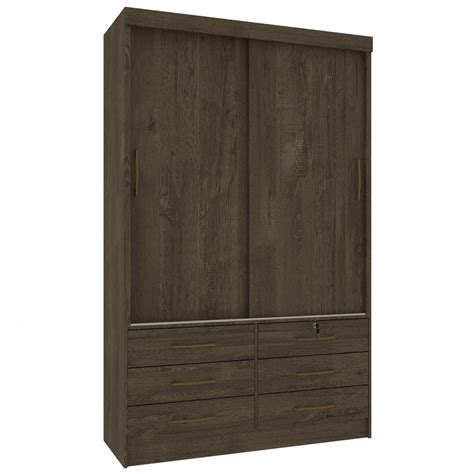 Guarda Roupa Casal Chicago Portas Gavetas Cumaru Rustic Tcil M Veis