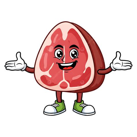 Fun Meat Character With Open Arms, Meat Character, Steak Character