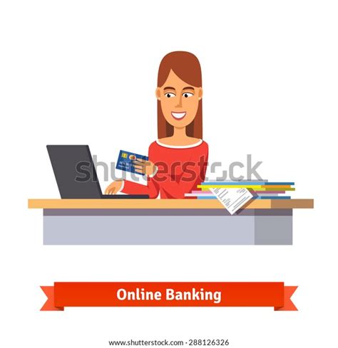 Woman Holding Credit Card Table Laptop Over 52 Royalty Free Licensable