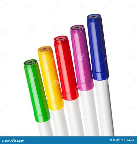 Multicolor Markers Stock Photo Image Of White Caps 13483128