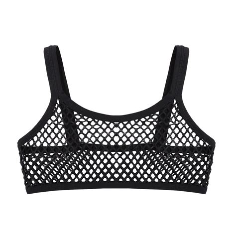 Women Mesh See Through Bra Tops Sheer Fishnet Bralette Lingerie Tank Crop Top Ebay