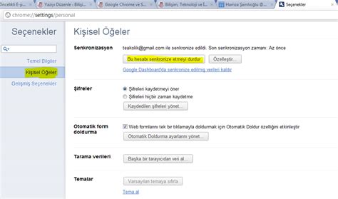 Google Chrome Ve Senkronizasyon Teakolik Blog