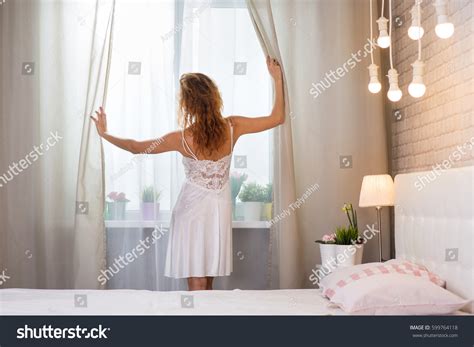 Beautiful Redhaired Girl Lingerie Interior Bedroom Stock Photo Edit Now 599764118