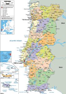 portugal map physical worldometer