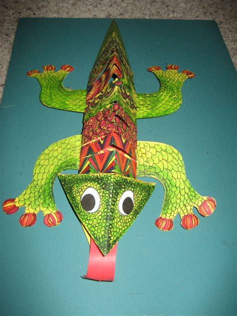 Easy Paper Lizard Craft Kids Origami Lizard Instructions Diy Lizard