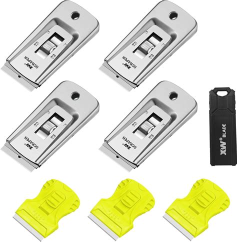 Amazon.com: XW 7-Pack Razor Scraper Set, 4 PCS All-Metal Razor Blade