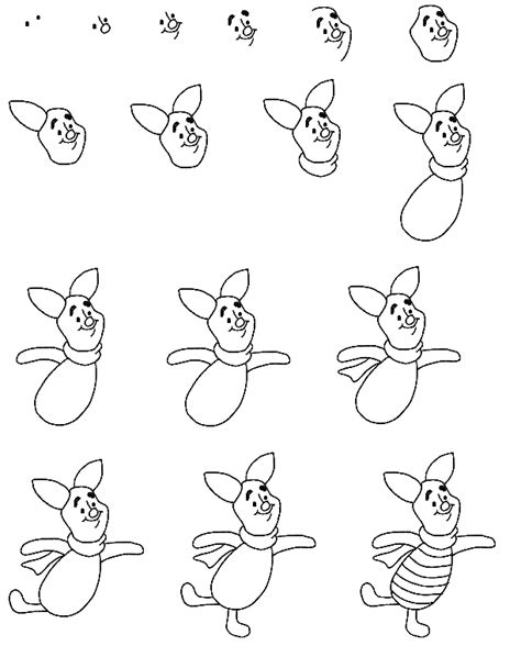 How To Draw Piglet Easy Step By Step Disney Characters Cartoons